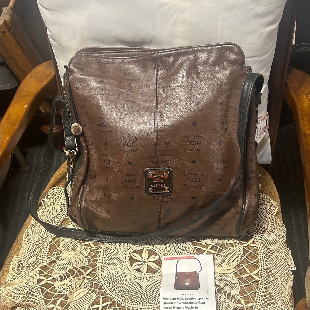 Vintage German purse Brown Leather Crossbody Bag